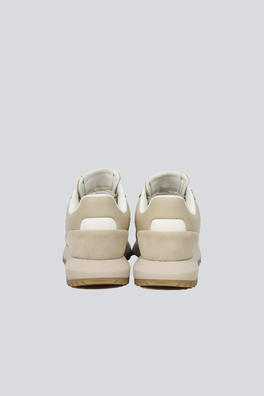 Emporio Armani Emporıo Armani Erkek Süet ve File Detaylı Yuvarlak Burunlu Logo İmzalı Bej Sneaker EM004839 AF24321-M1359