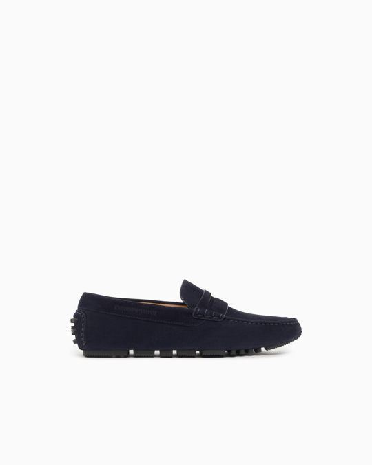 Emporio Armani Emporıo Armani Erkek Süet Deri Bağcıksız Günlük Kullanım Lacivert Ayakkabı EM003731 AF19687-UB117