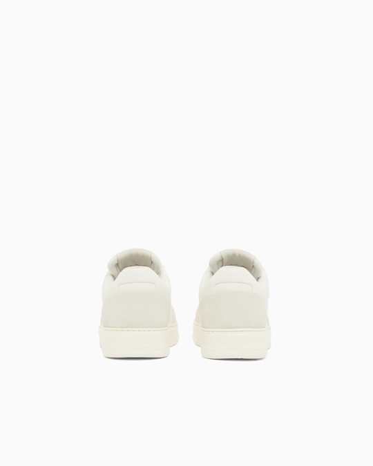 Emporio Armani Emporıo Armani Erkek Süet Ve File Detaylar Bağcıklı Kauçuk Taban Beyaz Sneaker EM004836 AF24321-M0360