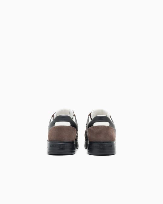 Emporio Armani Emporıo Armani Erkek Süet ve File Detaylı Düşük Bilekli Kahverengi Sneaker EM004836 AF23155-M6489