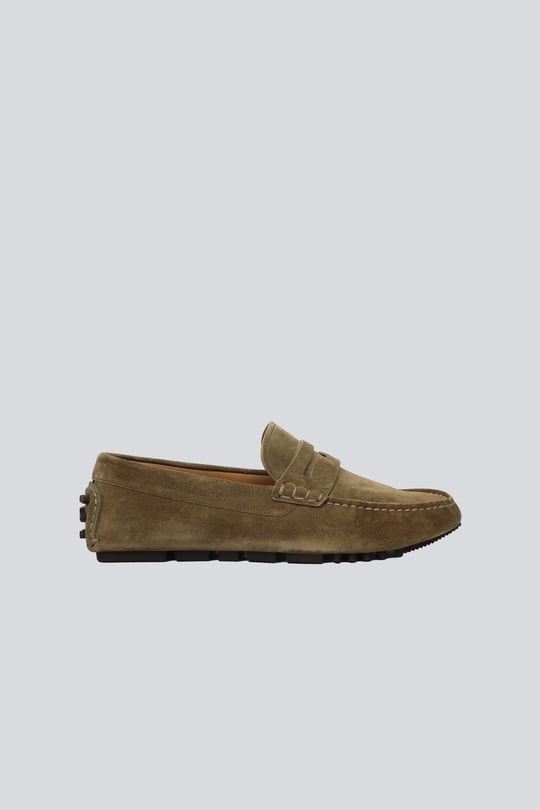 Emporio Armani Emporıo Armani Erkek Süet Deri Bağcıksız Günlük Kullanım Haki Ayakkabı EM003731 AF19687-U7012