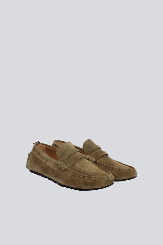Emporio Armani Emporıo Armani Erkek Süet Deri Bağcıksız Günlük Kullanım Haki Ayakkabı EM003731 AF19687-U7012