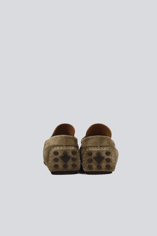 Emporio Armani Emporıo Armani Erkek Süet Deri Bağcıksız Günlük Kullanım Haki Ayakkabı EM003731 AF19687-U7012