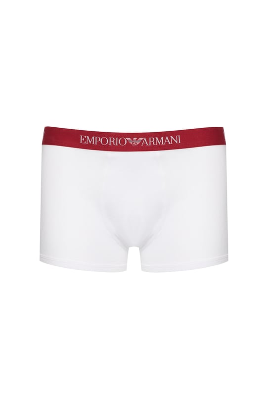 EMPORIO ARMANI Emporıo Armani Erkek Yumuşak Pamuklu Logolu Elastik Bel Bantlı 3'lü Beyaz Boxer EM000260 AF10800-M0086