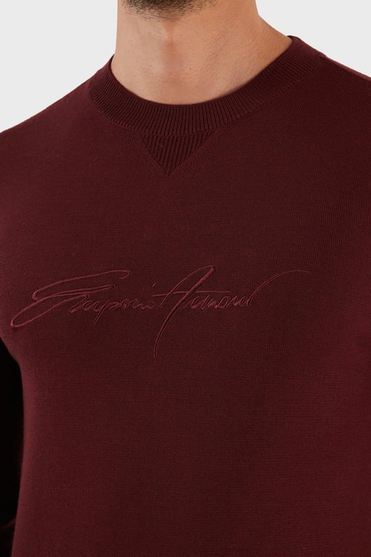 Emporio Armani Emporıo Armani Erkek Yuvarlak Uzun Kollu Günlük Kırmızı Kazak 6L1MXJ 1MBPZ-0397