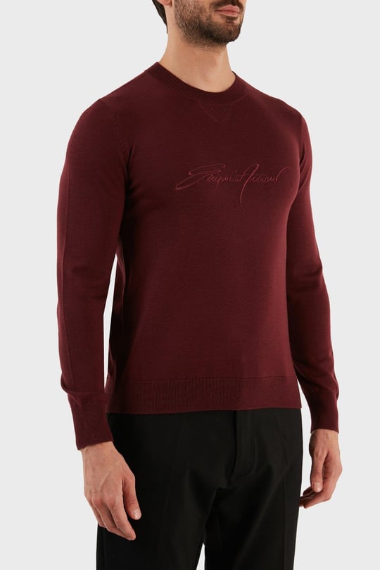 Emporio Armani Emporıo Armani Erkek Yuvarlak Uzun Kollu Günlük Kırmızı Kazak 6L1MXJ 1MBPZ-0397