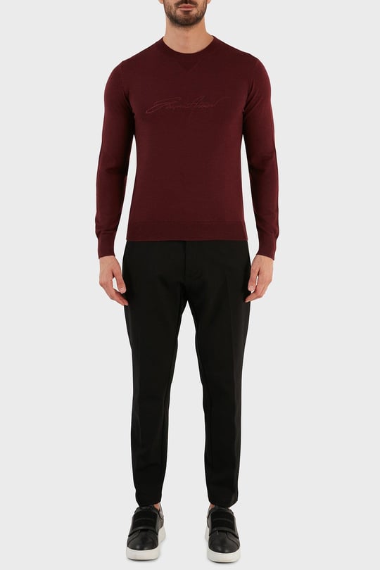 Emporio Armani Emporıo Armani Erkek Yuvarlak Uzun Kollu Günlük Kırmızı Kazak 6L1MXJ 1MBPZ-0397