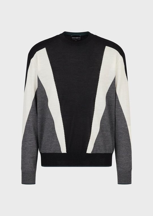 Emporio Armani Emporıo Armani Erkek Yuvarlak Uzun Kollu Günlük Siyah Kazak 6L1MXM 1MBSZ-F948