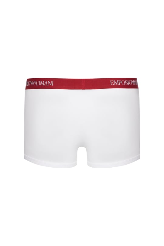 EMPORIO ARMANI Emporıo Armani Erkek Yumuşak Pamuklu Logolu Elastik Bel Bantlı 3'lü Beyaz Boxer EM000260 AF10800-M0086