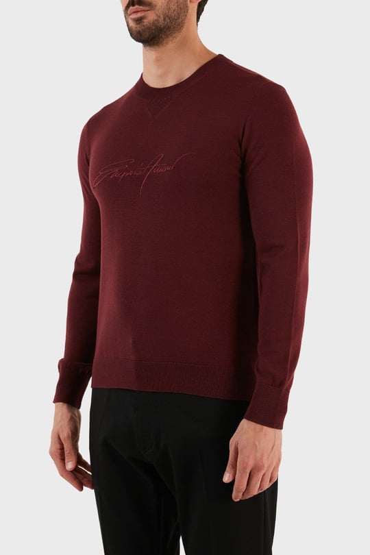Emporio Armani Emporıo Armani Erkek Yuvarlak Uzun Kollu Günlük Kırmızı Kazak 6L1MXJ 1MBPZ-0397