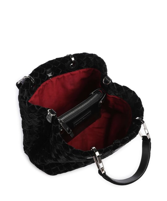 Emporio Armani Emporıo Armani Kadın Çıkarılabilir Omuz Askılı Desenli Kadife Siyah Omuz Çantası EW000361 AF28253-UC001