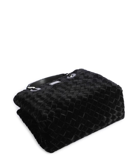 Emporio Armani Emporıo Armani Kadın Çıkarılabilir Omuz Askılı Desenli Kadife Siyah Omuz Çantası EW000361 AF28253-UC001