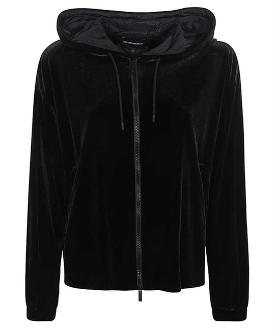 Emporio Armani Emporıo Armani Kadın Kapüşonlu Fermuar Kapamalı Cepli Uzun Kol Siyah Sweatshirt 6R2M6G 2JVZZ-0999