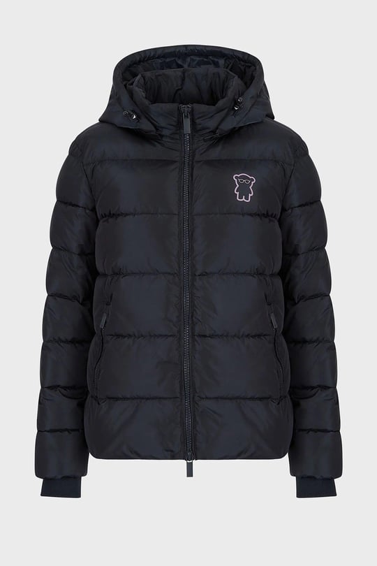 Emporio Armani Emporıo Armani Kadın Kapşonlu Logolu Fermuar Günlük Lacivert Mont 6L2B86 2NGAZ-0926