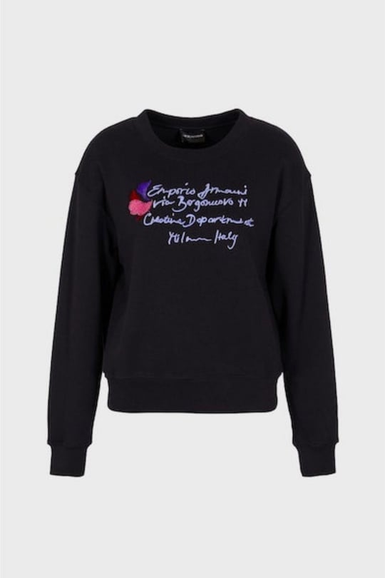 Emporio Armani Emporıo Armani Kadın Marka Logolu Uzun Kollu Rahat Siyah Sweatshirt 6R2M7E 2J49Z-0926