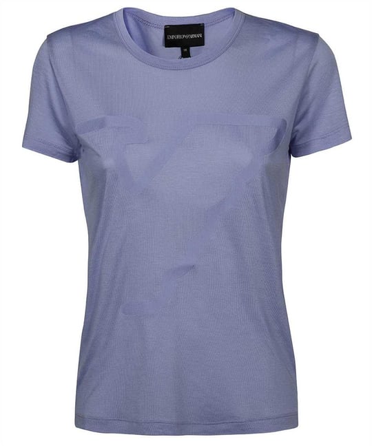 Emporio Armani Emporıo Armani Kadın Marka Logolu Organik Pamuklu Kısa Kollu Lila T-Shirt 3K2T7F 2JRAZ-LİLA