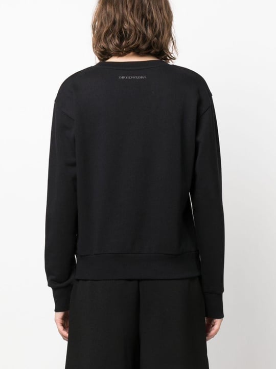 Emporio Armani Emporıo Armani Kadın Marka Logolu Uzun Kollu Rahat Siyah Sweatshirt 6R2M7E 2J49Z-0926