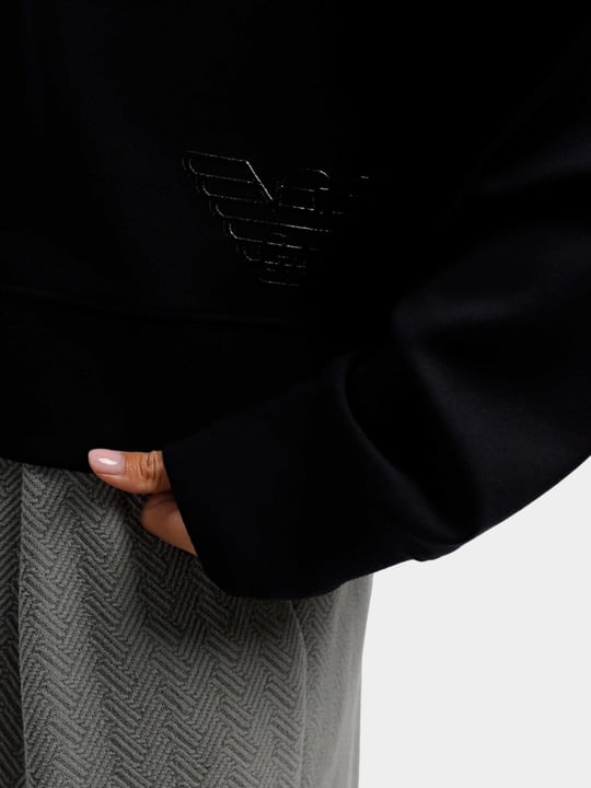 Emporio Armani Emporıo Armani Kadın Pamuklu Uzun Kollu Düğme Kapamalı Siyah Sweatshirt 6R2M7U 2JRKZ-0999
