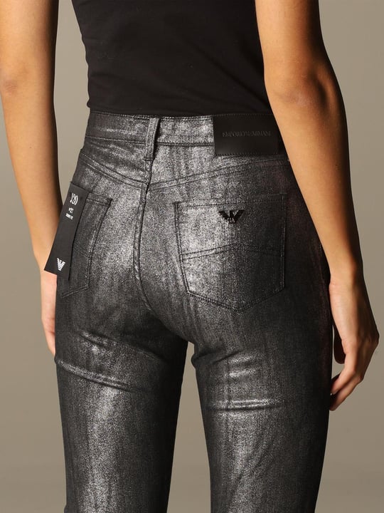Emporio Armani Emporıo Armani Kadın Pamuklu Parıltılı Skinny Fit Normal Belli Gri Pantolon 6H2J20 2DB2Z-662