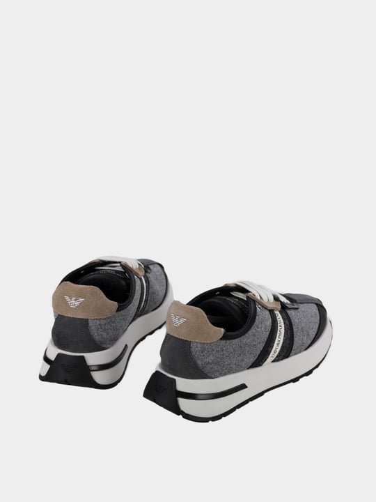 Emporio Armani Emporıo Armani Kadın Rahat Taban Kontrast Detaylı Gri Sneaker EW003060 AF19772-M8242