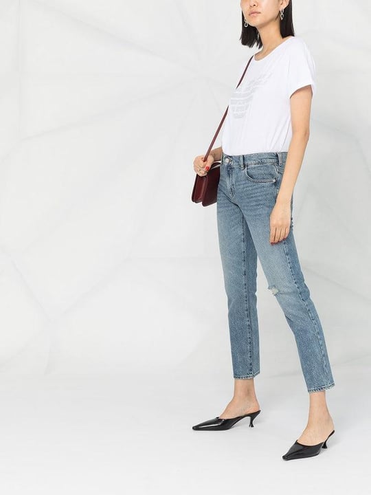 Emporio Armani Emporıo Armani Kadın Regular Fit Fermuarlı Pamuklu Beş Cepli Mavi Pantolon 6H2J36 2D9QZ-941