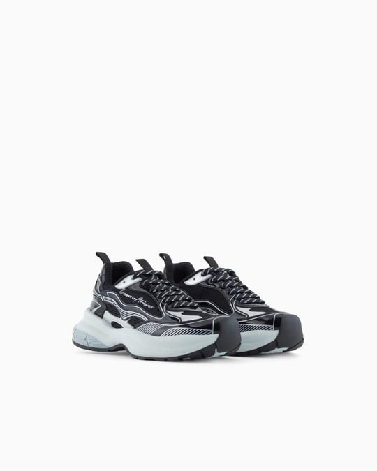 Emporio Armani Emporıo Armani Kadın Yüksek ve Rahat Taban File Detaylı Logo İmzalı Gri Sneaker EW003056 AF19766-MC372