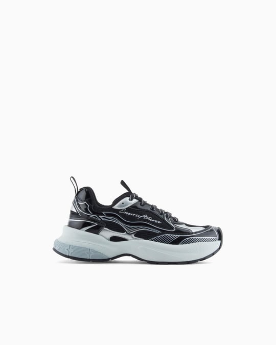 Emporio Armani Emporıo Armani Kadın Yüksek ve Rahat Taban File Detaylı Logo İmzalı Gri Sneaker EW003056 AF19766-MC372