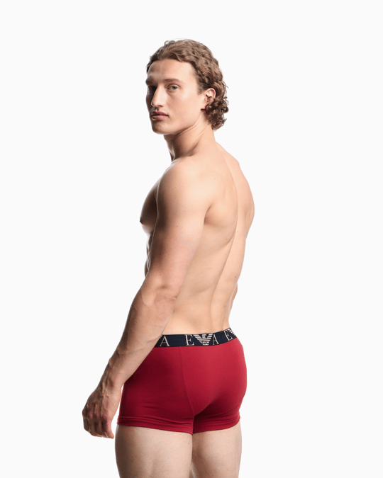 Emporio Armani Emporıo Body Erkek Elastik Bel Bantlı Esnek Pamuklu Üçlü Paket Kırmızı Boxer EM000259 AF20668-M1189