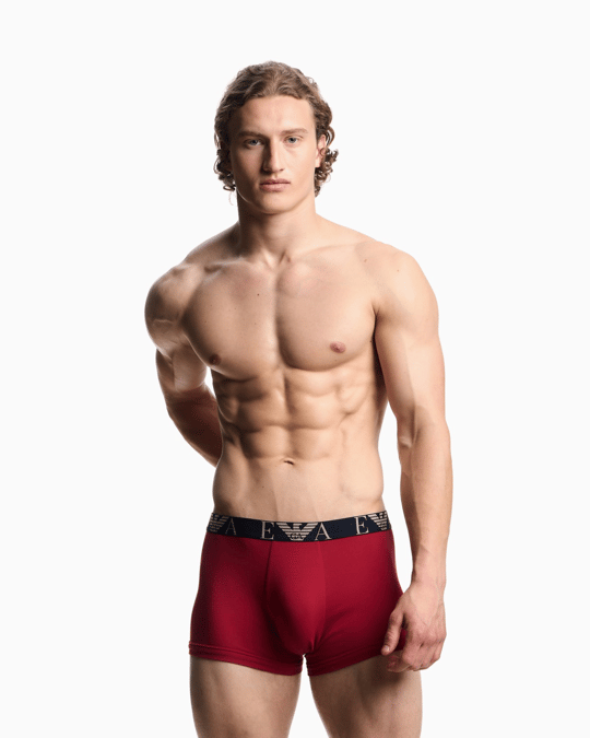 Emporio Armani Emporıo Body Erkek Elastik Bel Bantlı Esnek Pamuklu Üçlü Paket Kırmızı Boxer EM000259 AF20668-M1189