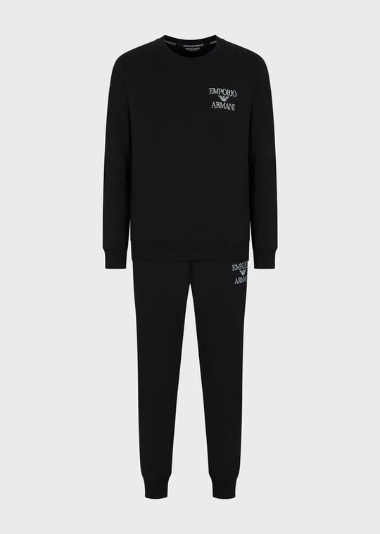 Emporio Armani Emporıo Body Erkek Fermuarlı Dik Yakalı Günlük Siyah Eşofman Takımı 111927 3F571-00020