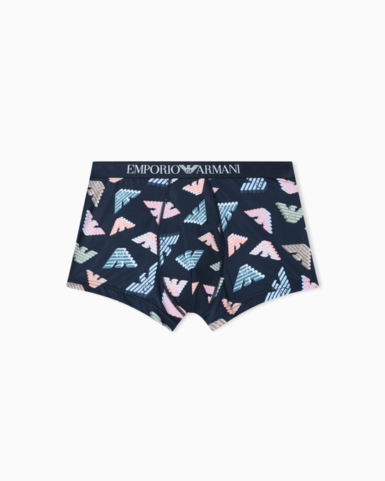 Emporio Armani Emporıo Body Erkek Kartal Logo Desenli Elastik Bel Bantlı Mavi Boxer EM000232 AF19107-FB075