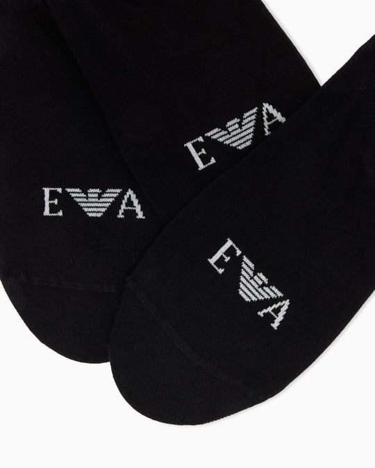 Emporio Armani Emporıo Body Erkek Logo Detaylı Nefes Alabilen Pamuklu Üçlü Paket Kısa Siyah Çorap EM000548 AF26377-UC001