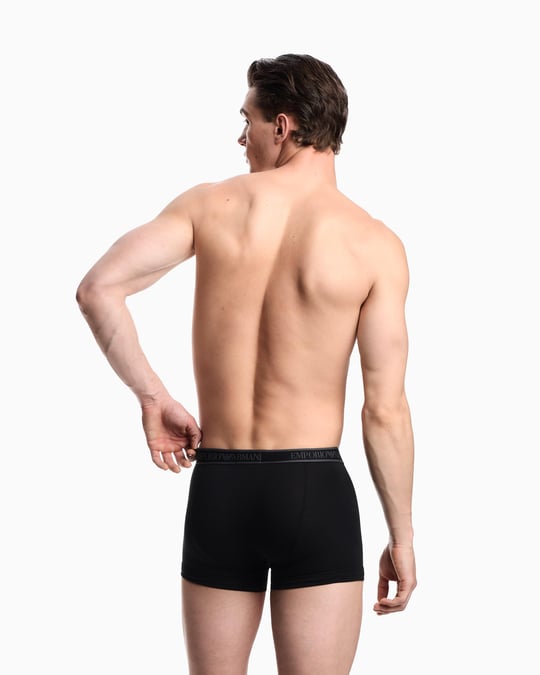Emporio Armani Emporıo Body Erkek Logolu Elastik Bantlı Streç Pamuklu 3'lü Siyah Boxer EM000370 AF10779-MC198
