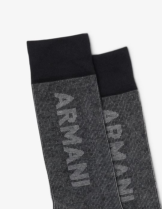 Emporio Armani Emporıo Body Erkek Marka Logolu Günlük Kullanım Siyah-Gri Çorap 302402 3F283-31121