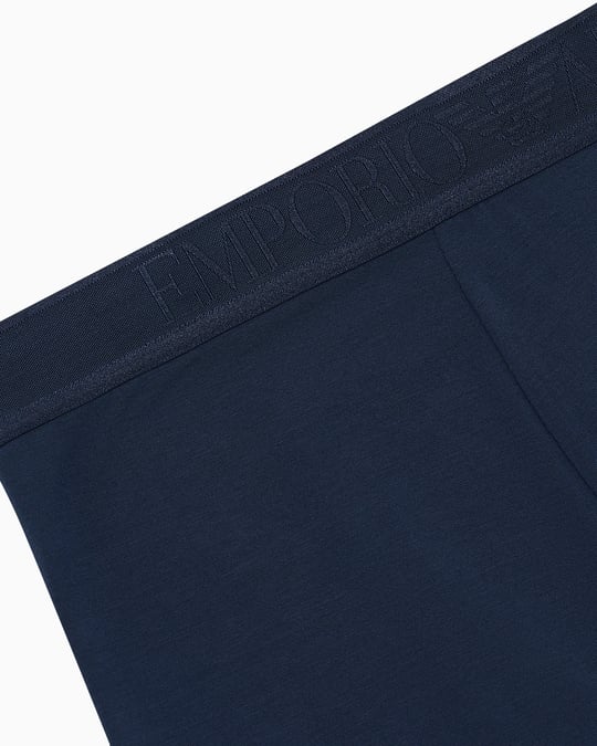 Emporio Armani Emporıo Body Erkek Nefes Alabilen Esnek Jarse Kumaşlı Elastik Bel Bantlı Lacivert Boxer EM000231 AF25034-UB102