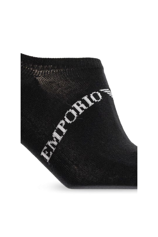 Emporio Armani Emporıo Body Erkek Pamuklu Logolu Dokuma Kumaş Siyah Çorap 306227 3F254-29821