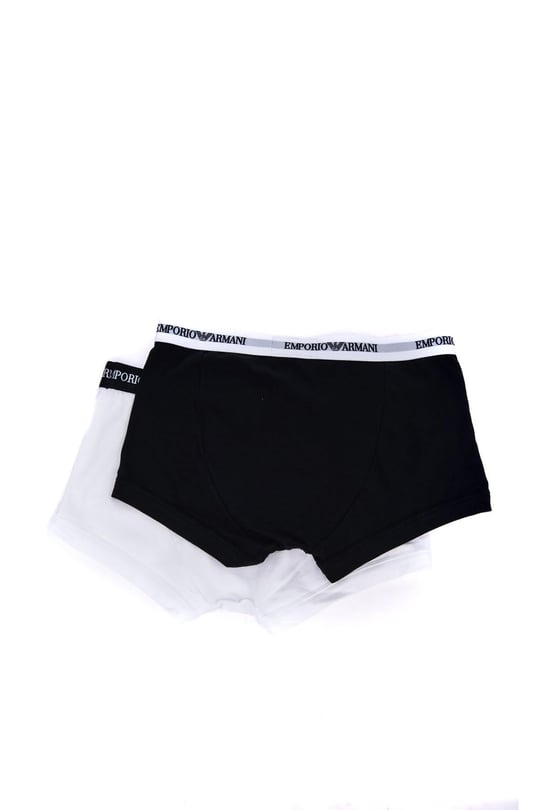Emporio Armani Emporıo Body Erkek Pamuklu Logolu Lastikli Normal Bel Siyah-Beyaz Boxer CC717 111210-410