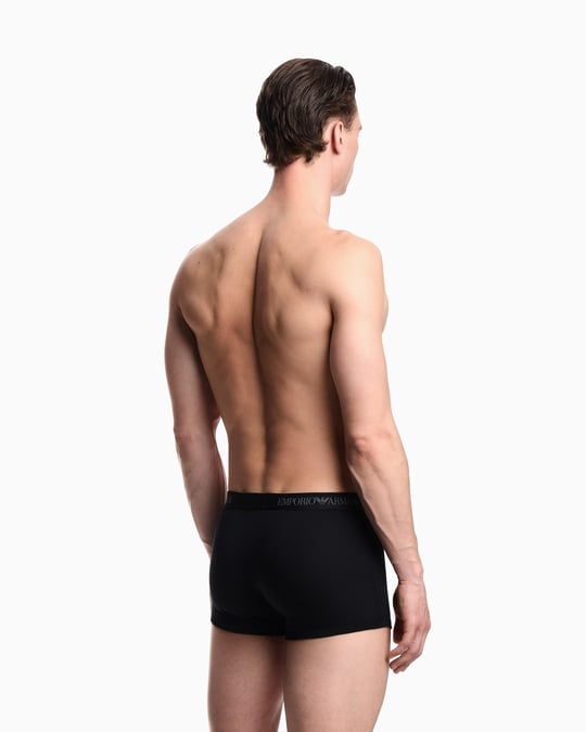 Emporio Armani Emporıo Body Erkek Yumuşak Pamuklu Logolu Elastik Bel Bantlı 3'lü Siyah Boxer EM000260 AF10800-MC200