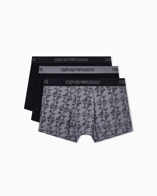 Emporio Armani Emporıo Body Erkek Yumuşak Pamuklu Logolu Elastik Bel Bantlı 3'lü Siyah Boxer EM000260 AF10800-MC200