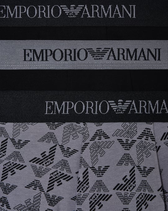 Emporio Armani Emporıo Body Erkek Yumuşak Pamuklu Logolu Elastik Bel Bantlı 3'lü Siyah Boxer EM000260 AF10800-MC200