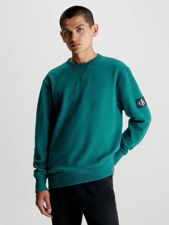 Erkek Logolu Yuvarlak Yakalı Uzun Kollu Günlük Kullanım Yeşil1 Sweatshirt J30J323426-CA4