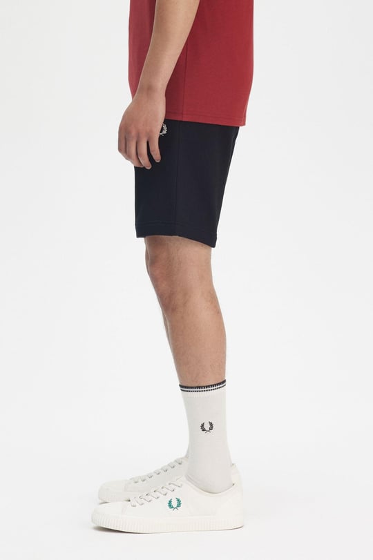 Fred Perry Fred Perry Erkek Beli Bağlamalı Kısa Boy Dokuma Kumaş Cepli Siyah Şort S8505-102