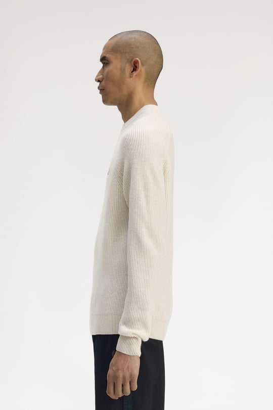 Fred Perry Fred Perry Erkek Bisiklet Yaka Uzun Kol Pamuklu Regular Fit Beyaz Hırka K1548-560