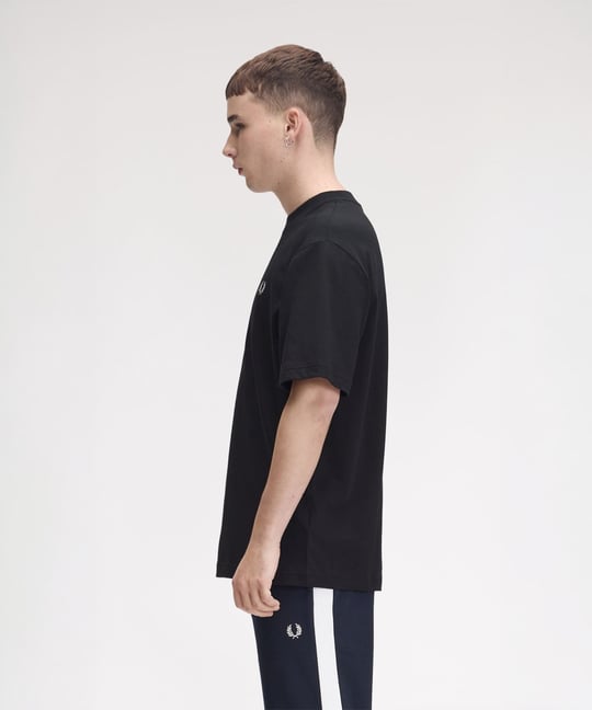Fred Perry Fred Perry Erkek Bisiklet Yaka Pamuklu Normal Kesim Siyah T-Shirt M3491-102