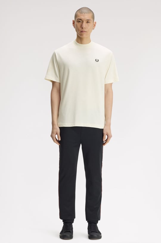 Fred Perry Fred Perry Erkek Bisiklet Yaka Pamuklu Normal Kesim Ekru T-Shirt M3491-560