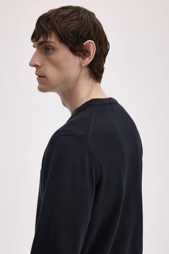 Fred Perry Fred Perry Erkek Düğme Kapama Uzun Kol Örme Kumaş Siyah Hırka K9551-198