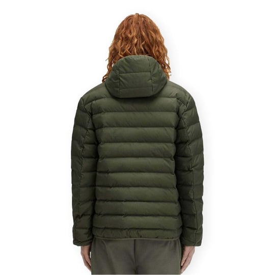 Fred Perry Fred Perry Erkek Kapşonlu Yaka Marka Detaylı Fermuarlı Şişme Yeşil Ceket J8553-X21
