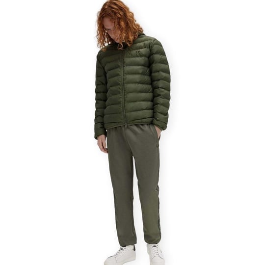 Fred Perry Fred Perry Erkek Kapşonlu Yaka Marka Detaylı Fermuarlı Şişme Yeşil Ceket J8553-X21