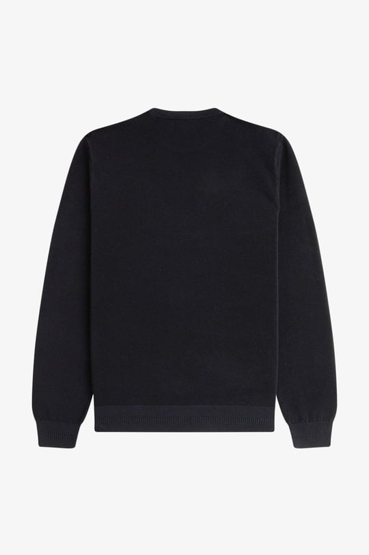 Fred Perry Fred Perry Erkek Logo İşlemeli Normal Kalıp Yuvarlak Yakalı %100 Pamuklu Uzun Kollu Siyah Sweatshirt K1309-102