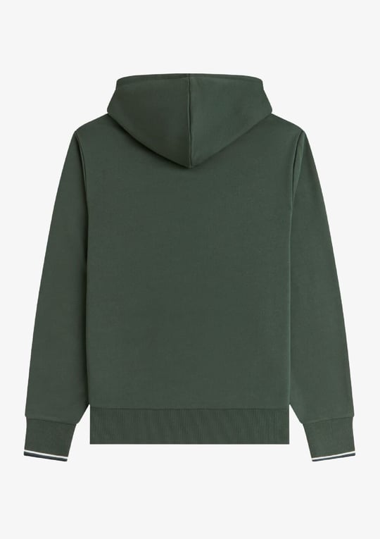 Fred Perry Fred Perry Erkek Normal Kalıp Logo İşlemeli Kapüşonlu %100 Pamuklu Uzun Kollu Yeşil Sweatshirt M2643-Z50